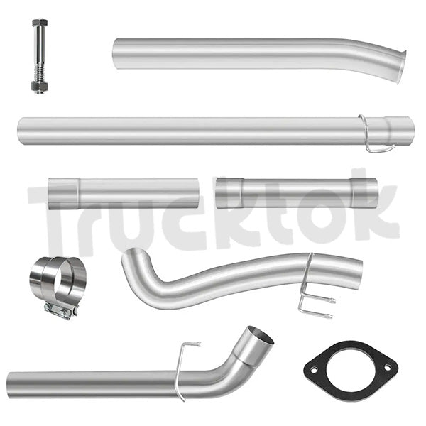 TruckTok 2011-2022 6.7L Ford 4″ Powerstroke Down-pipe Back DPF Delete Race Pipe (No muffler)