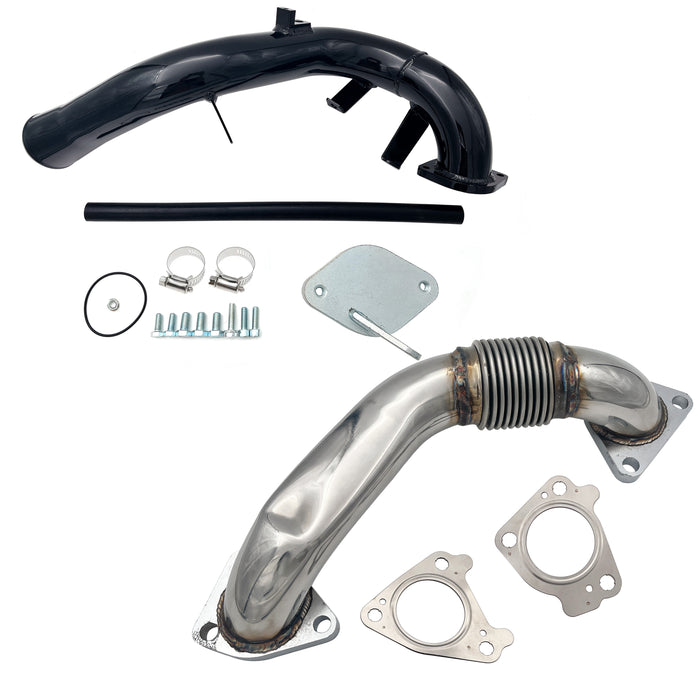 TruckTok 2006-2007.5 6.6L Chevy GMC Duramax Passenger Up-Pipe & Intake Tube & EGR valve Delete Kit