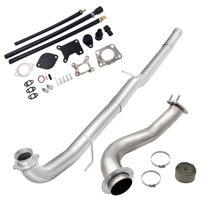 TruckTok 2017-2022 6.6L Duramax 4" DPF Race pipe & 3.5'' Downpipe & EGR Cooler Delete kit